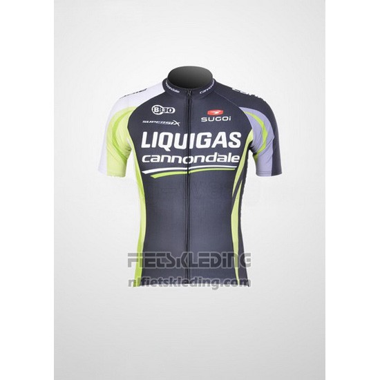 2011 Fietskleding Liquigas Cannondale Zwart en Groen Korte Mouwen en Koersbroek